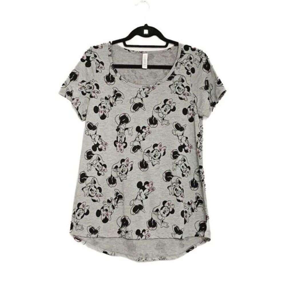 LuLaRoe Disney Minnie Mouse Classic Tee Shirt All Over Graphic Print Size Small